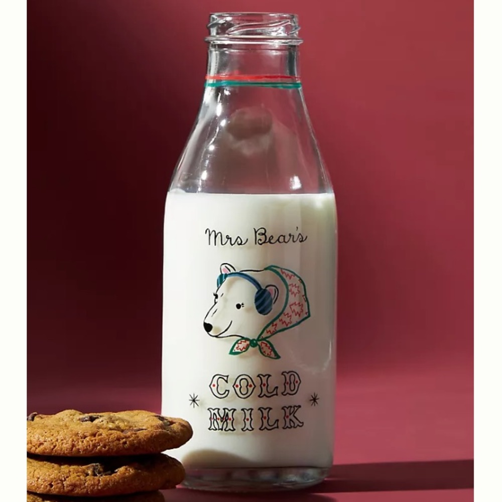 Anthropologie Christmas George & Viv Milk Bottle Polar Bear holiday New in Box